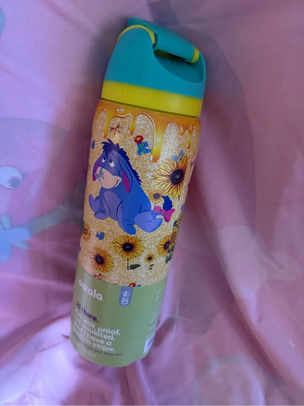 Disney Winnie the Pooh Kids Water Bottle - Teal & Yellow